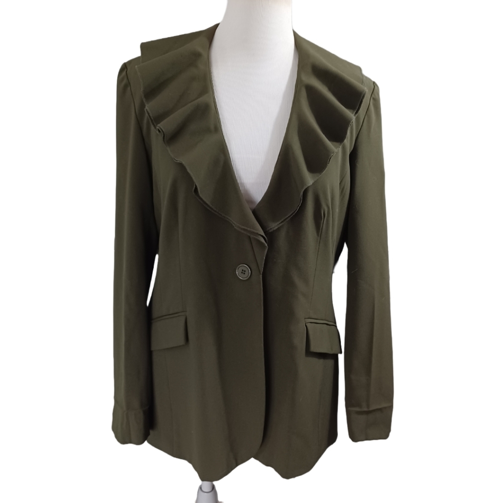 VINTAGE SPIEGEL BLAZER WITH RUFFLE COLLAR SIZE 18